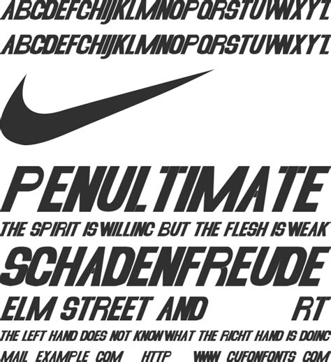 Nike tick font